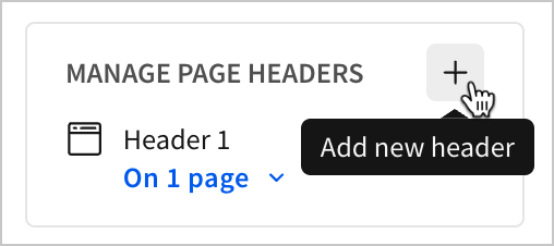 A user hovers over the add new header option.