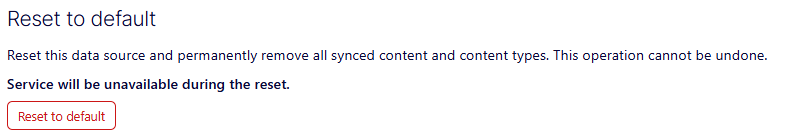 Screenshot of the Reset to default confirmation in the Graph Data Rebuild window where confirming the account reset