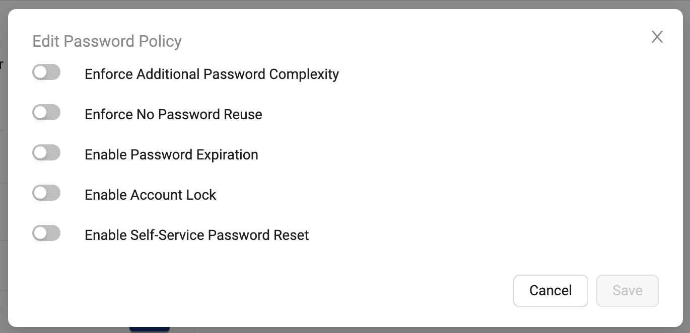 Edit password policies