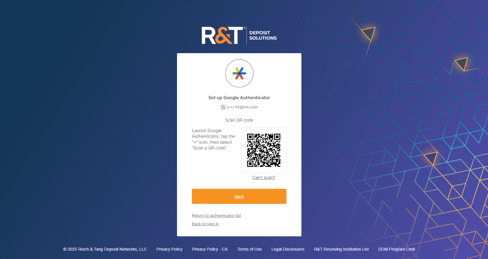 Google Authenticator - Scan a QR code