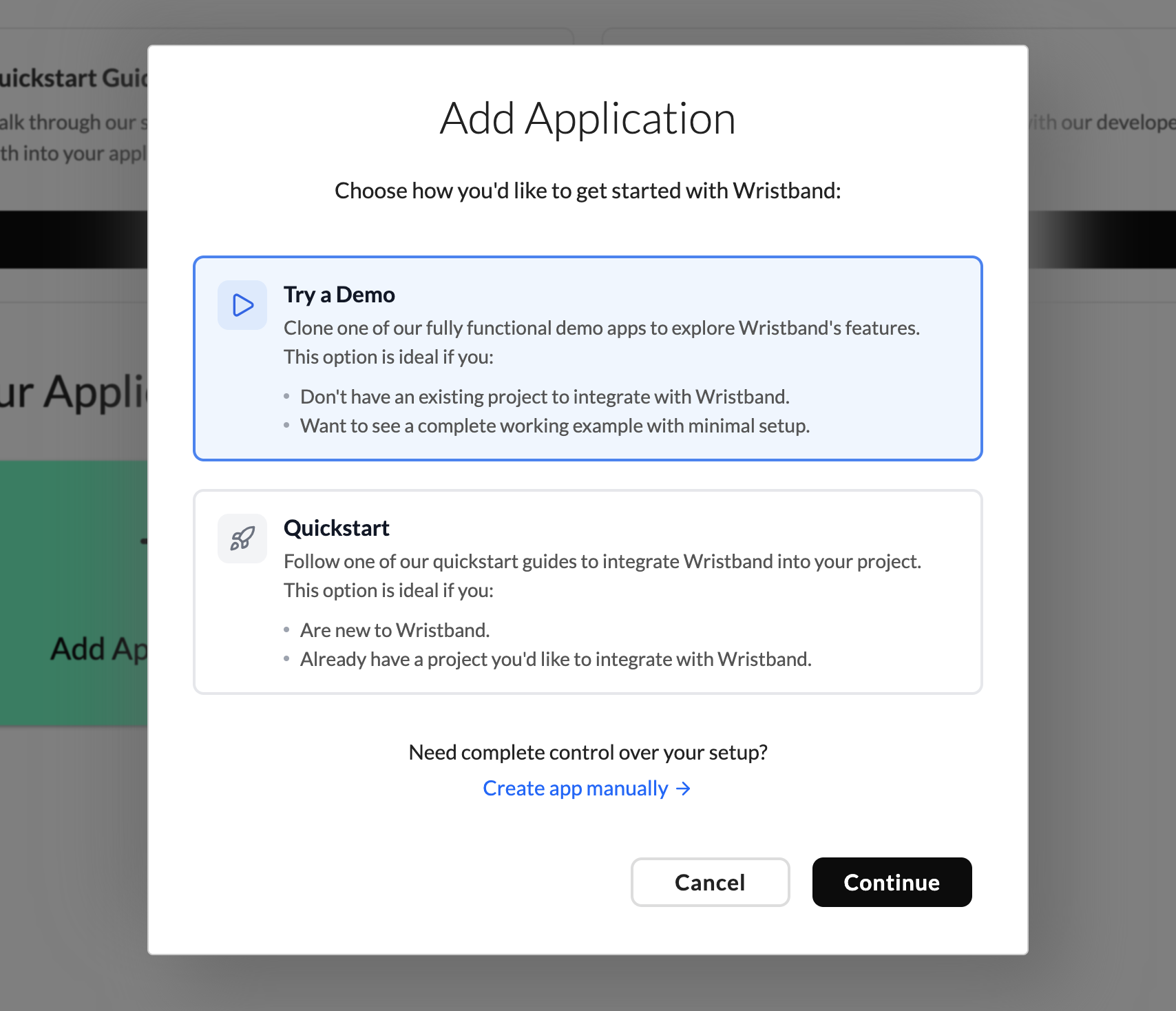 choose app type