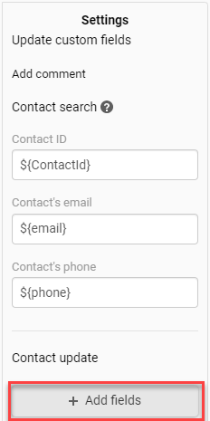 Contact update section