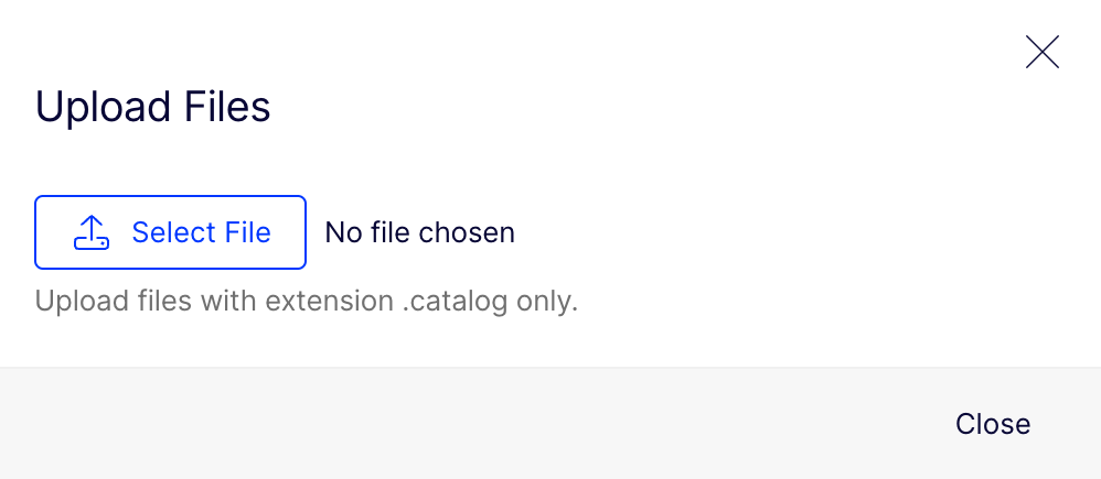 screenshot of the file selection dialog for uploading a .catalog file