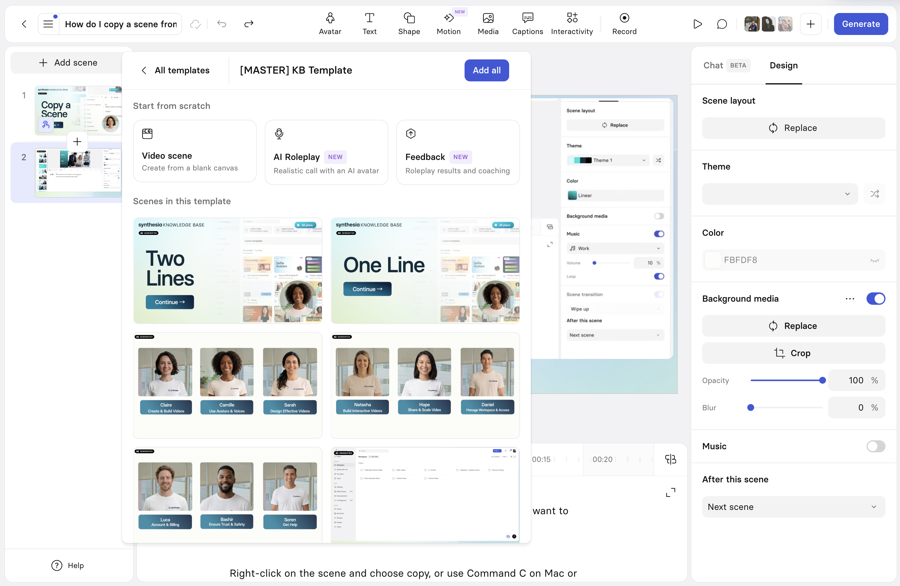 Template and layout selection