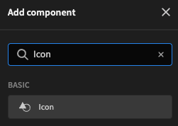 Adding an icon component