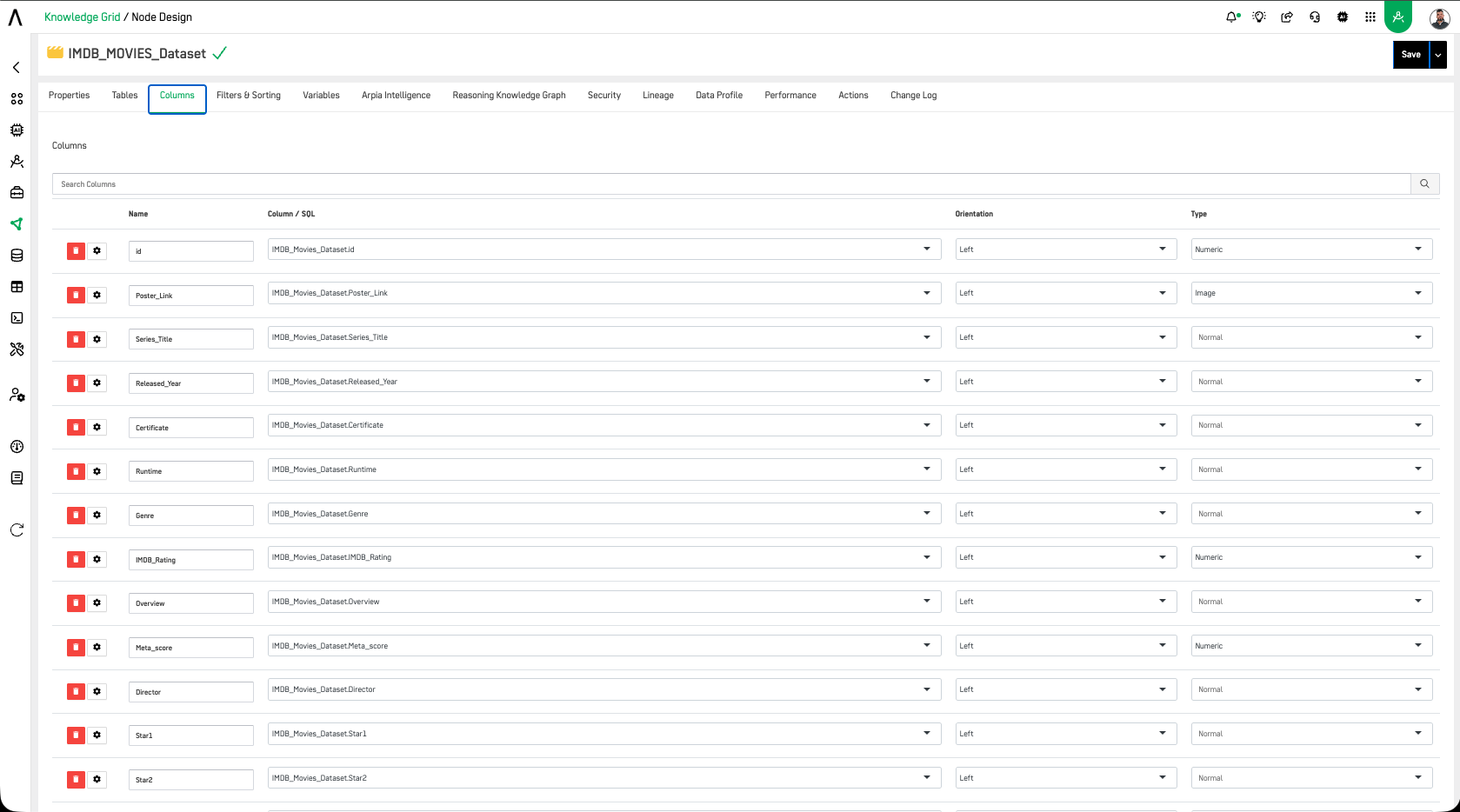 Column Metadata