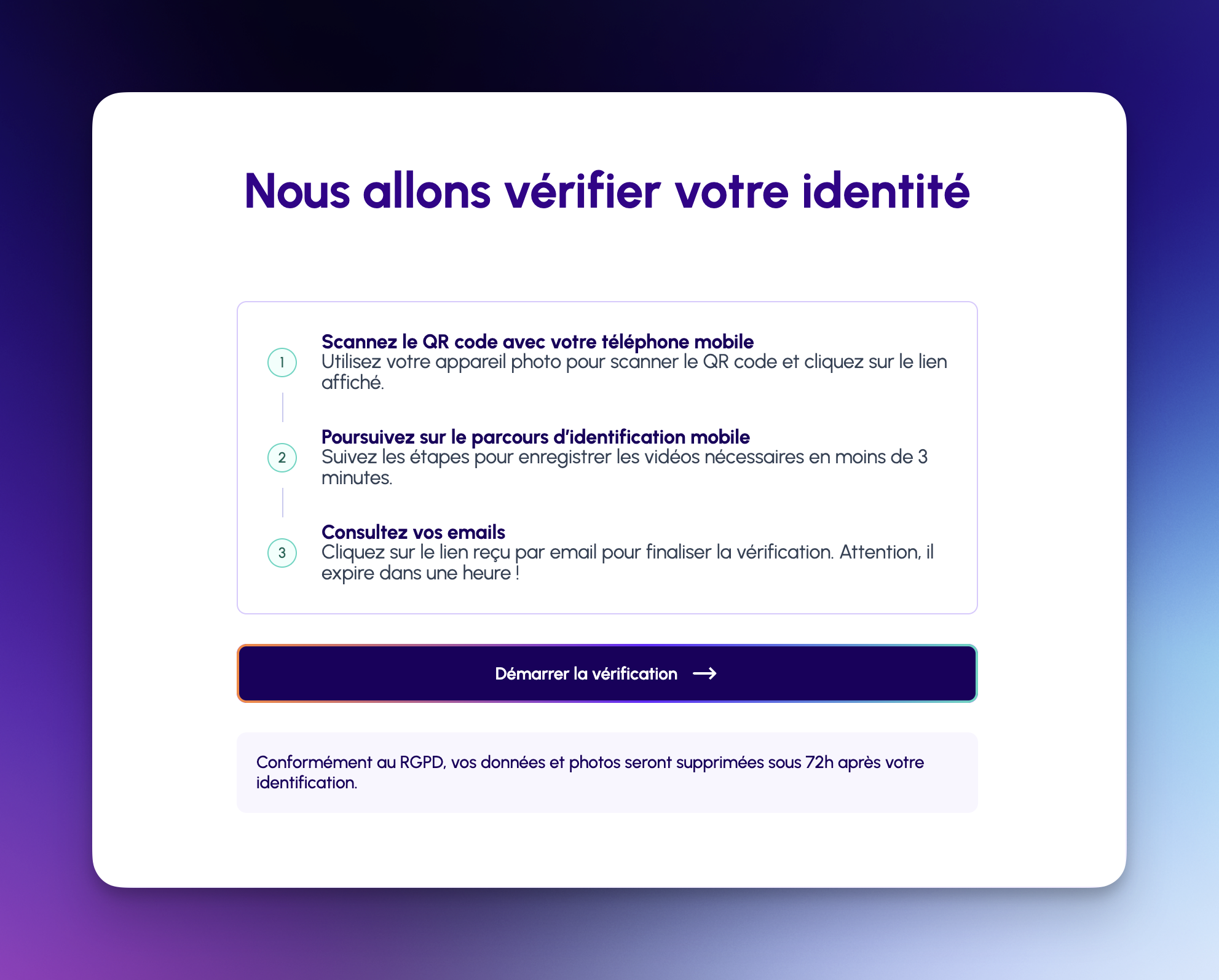 Start KYC verification