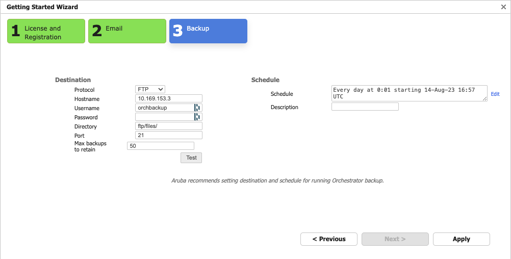 Initial Configuration Wizard