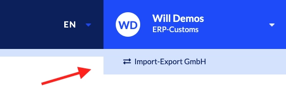 Company banner under the user menu in the Monitor.