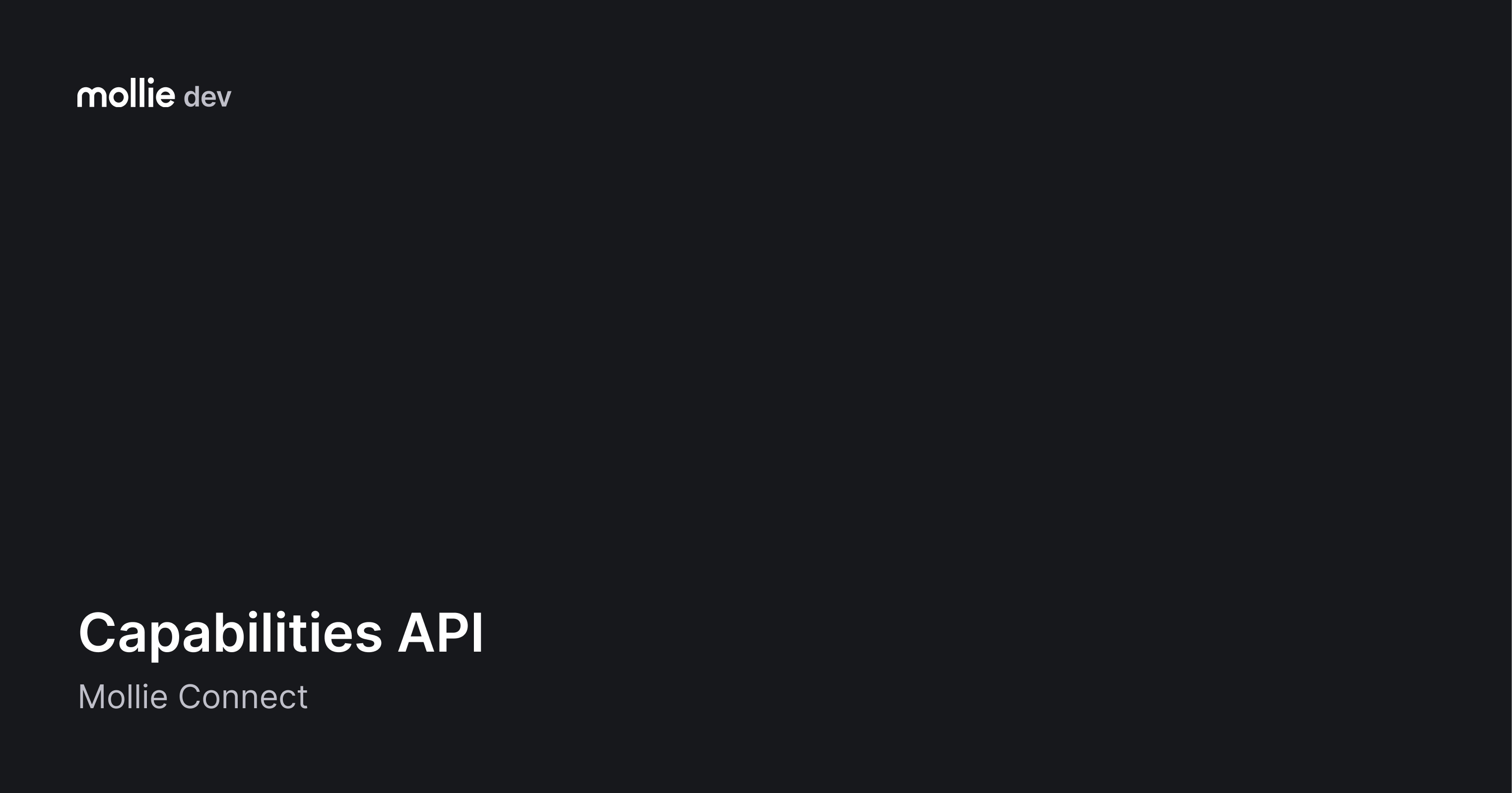 Capabilities API | Mollie Documentation