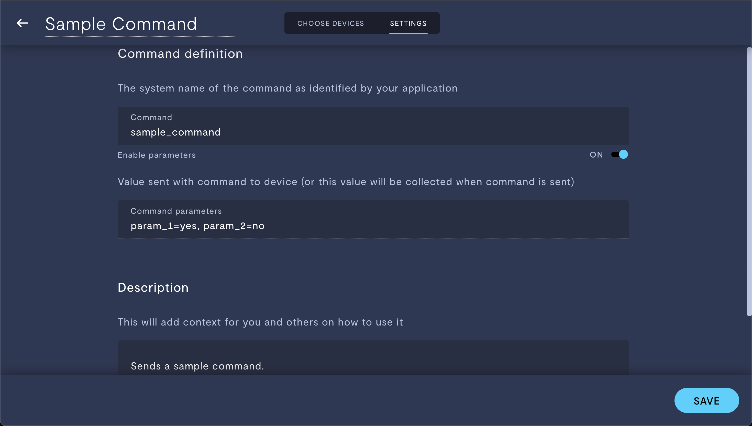 configuring a custom command