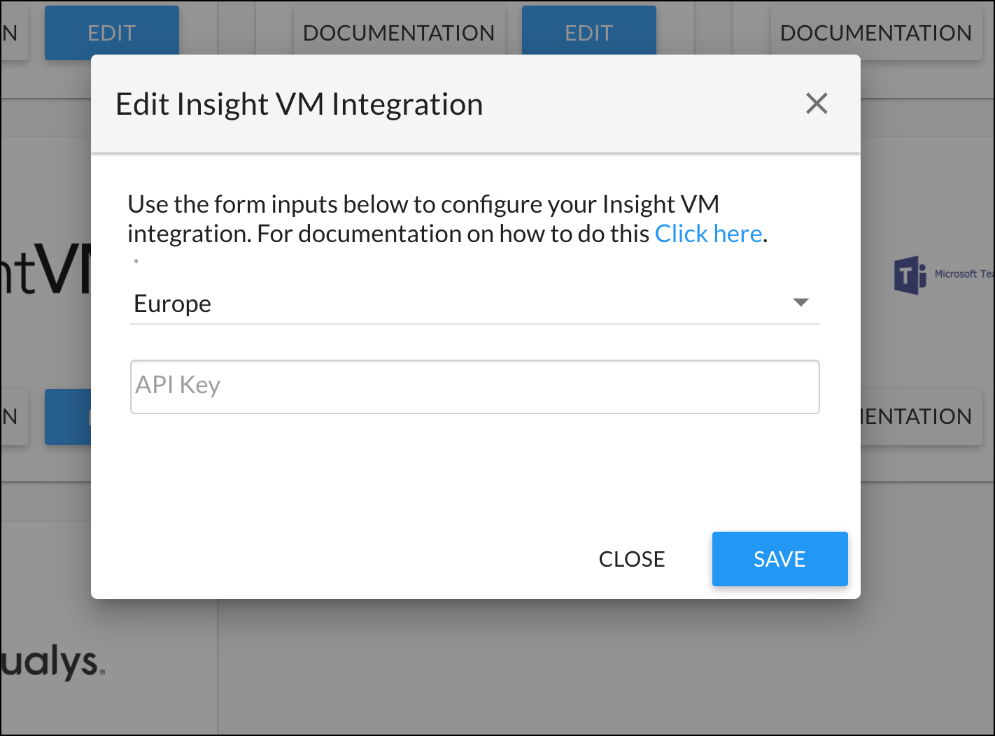 InsightVM Integration Settings