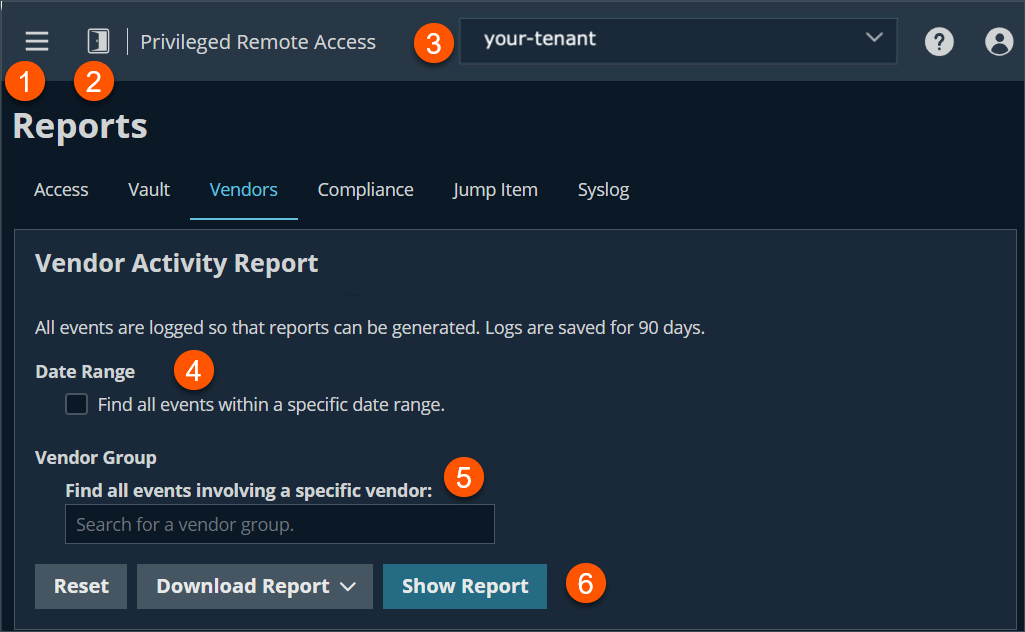 An image displaying a Vendor Activity Report with two entries for the vendor group "TestVendor2."