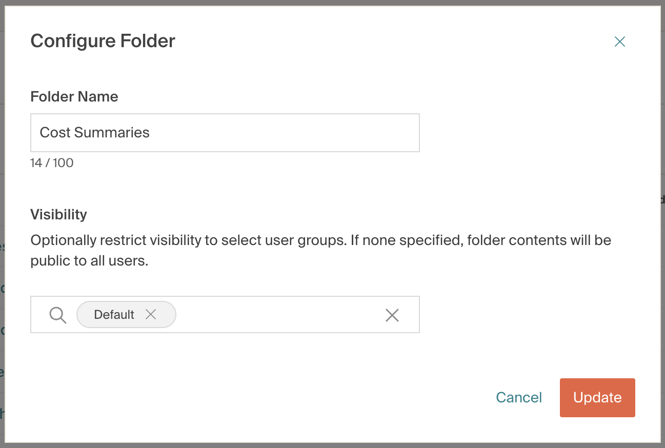 Configure folder form