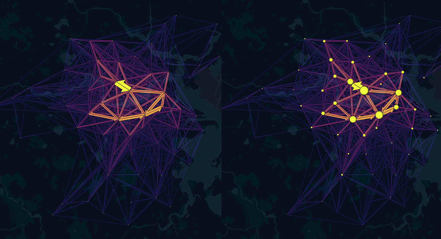 Left: Location totals off; Right: Location totals on.