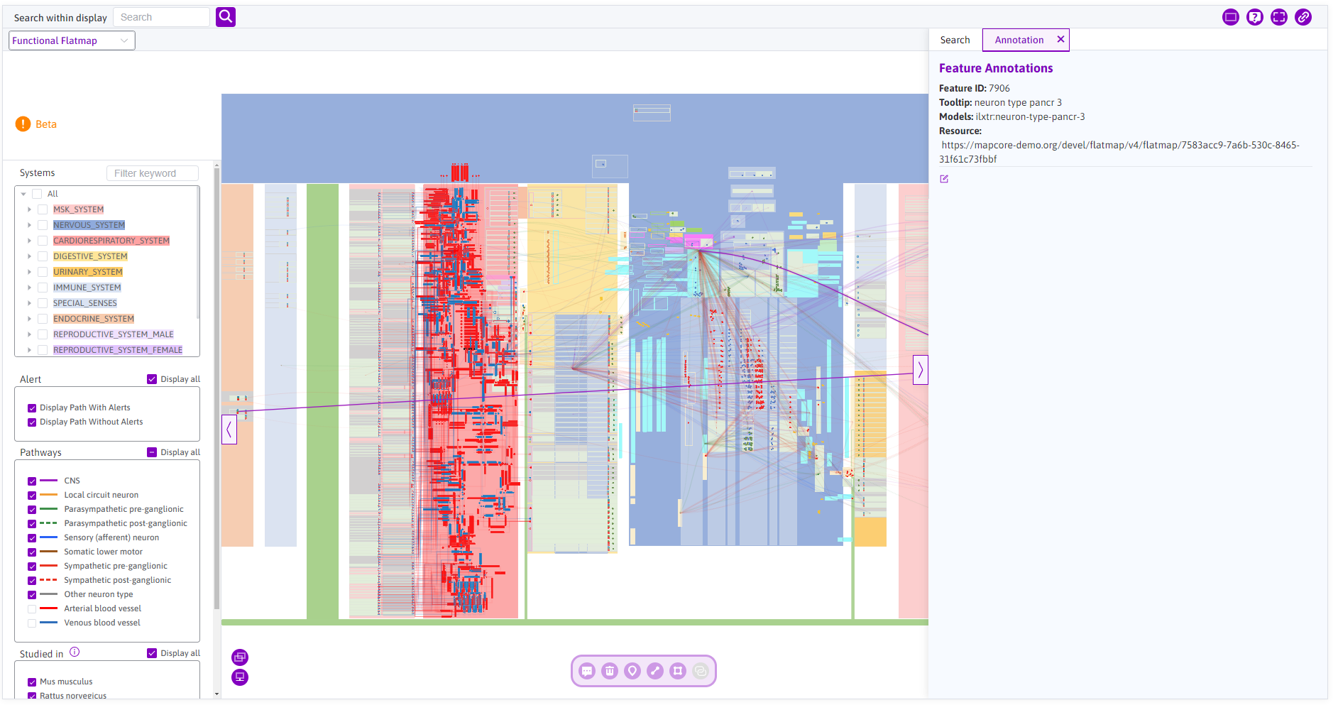 **Figure 11:** The annotation tool on the FC map.