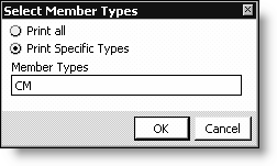 An example of the Select Member Types window