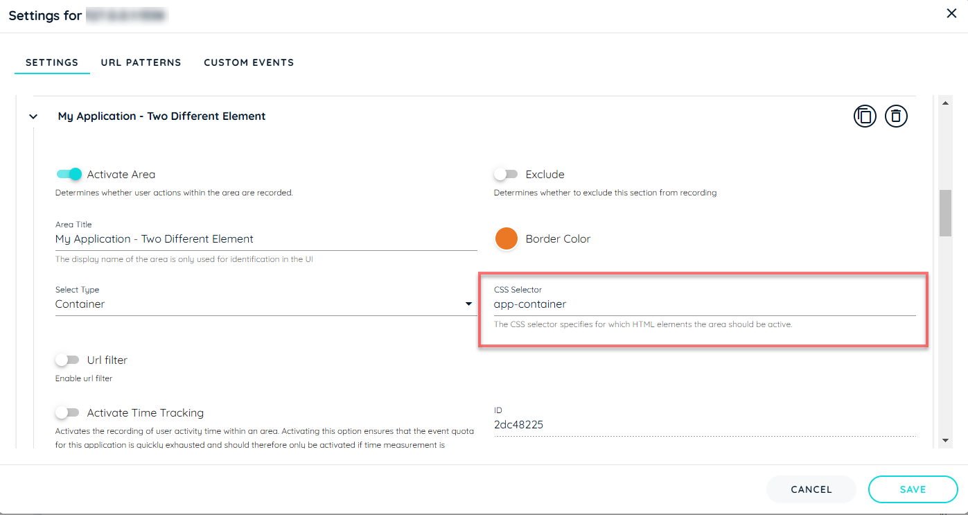 Trackable Elements Configuration