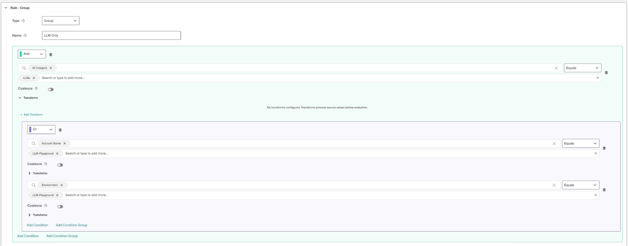Example of nested rule