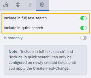 Configuring Search Options for a Custom String Field