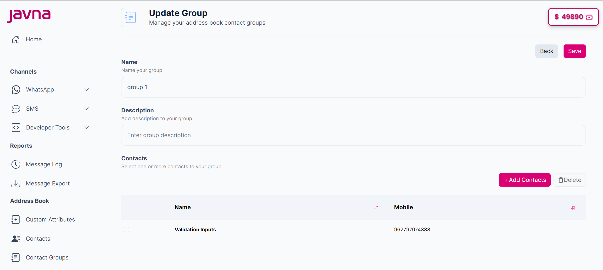 Fig 177: Editing the group.