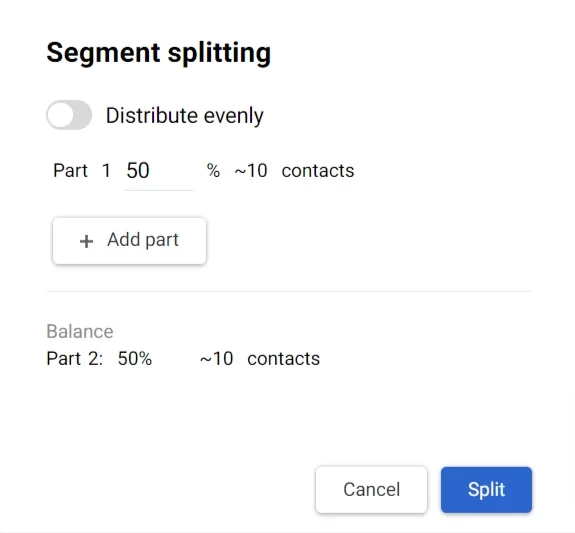 Segment splitting