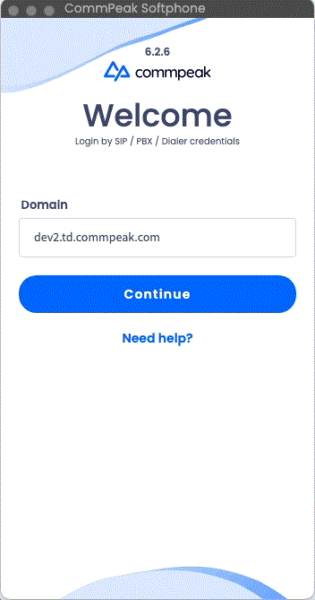 Screenshot with the 2FA login support flow