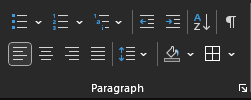 The paragraph toolbar.