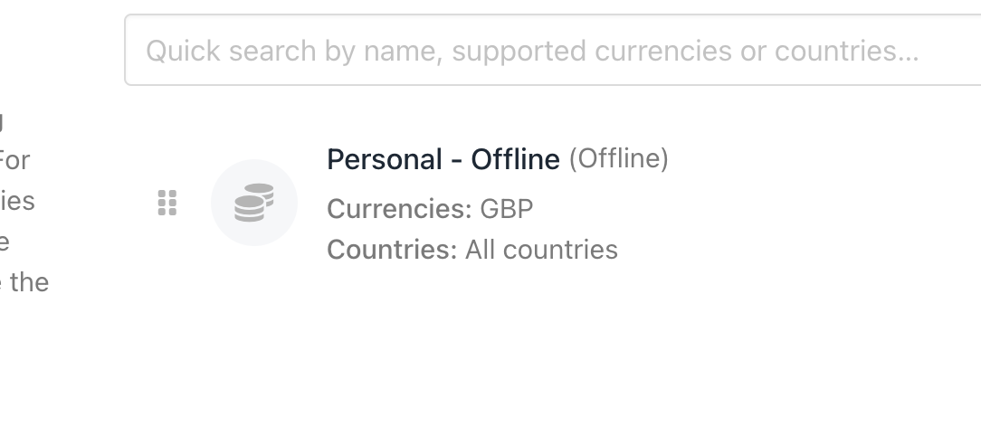 This shows a gateway that only supports GBP