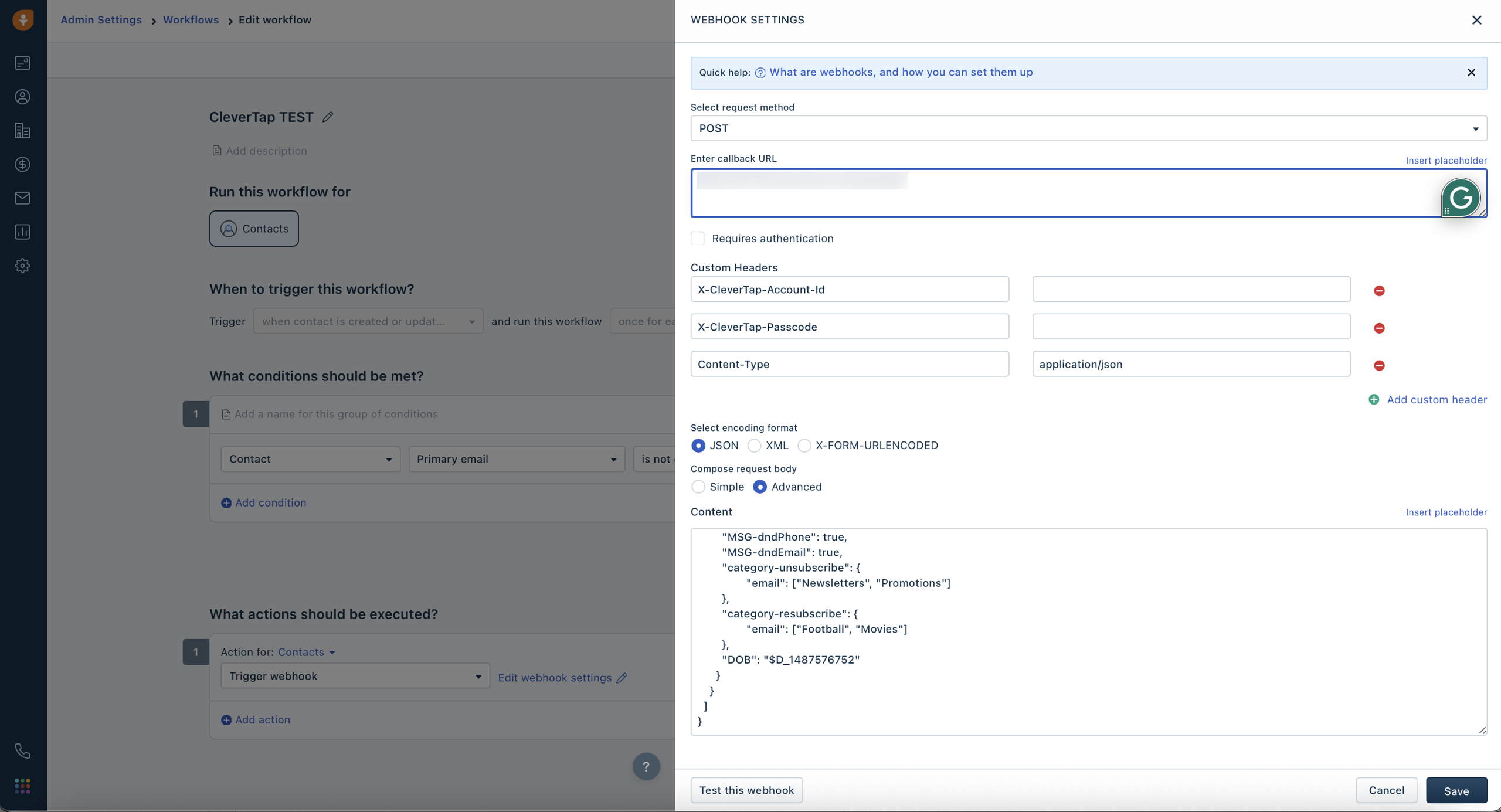Configure Webhook