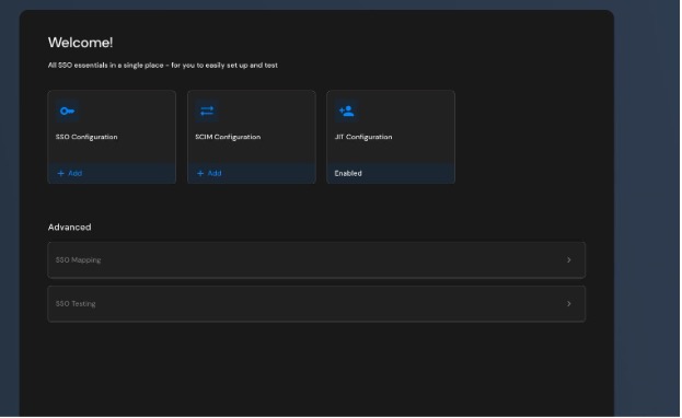 The setup suite landing page after opening the link