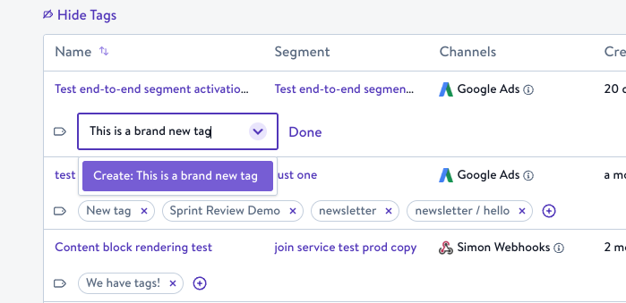 You can now tag your flows (and journeys!) with short bits of text to group them together. Flows can have more than one tag associated with them.