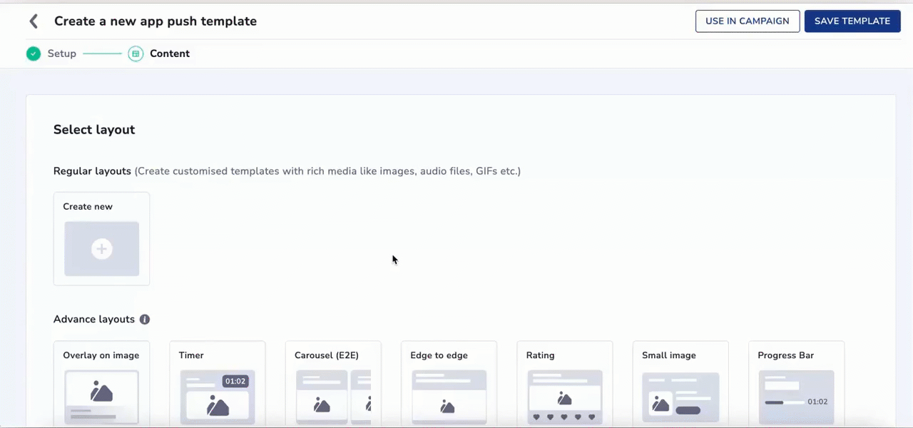 Configuring App Push Template