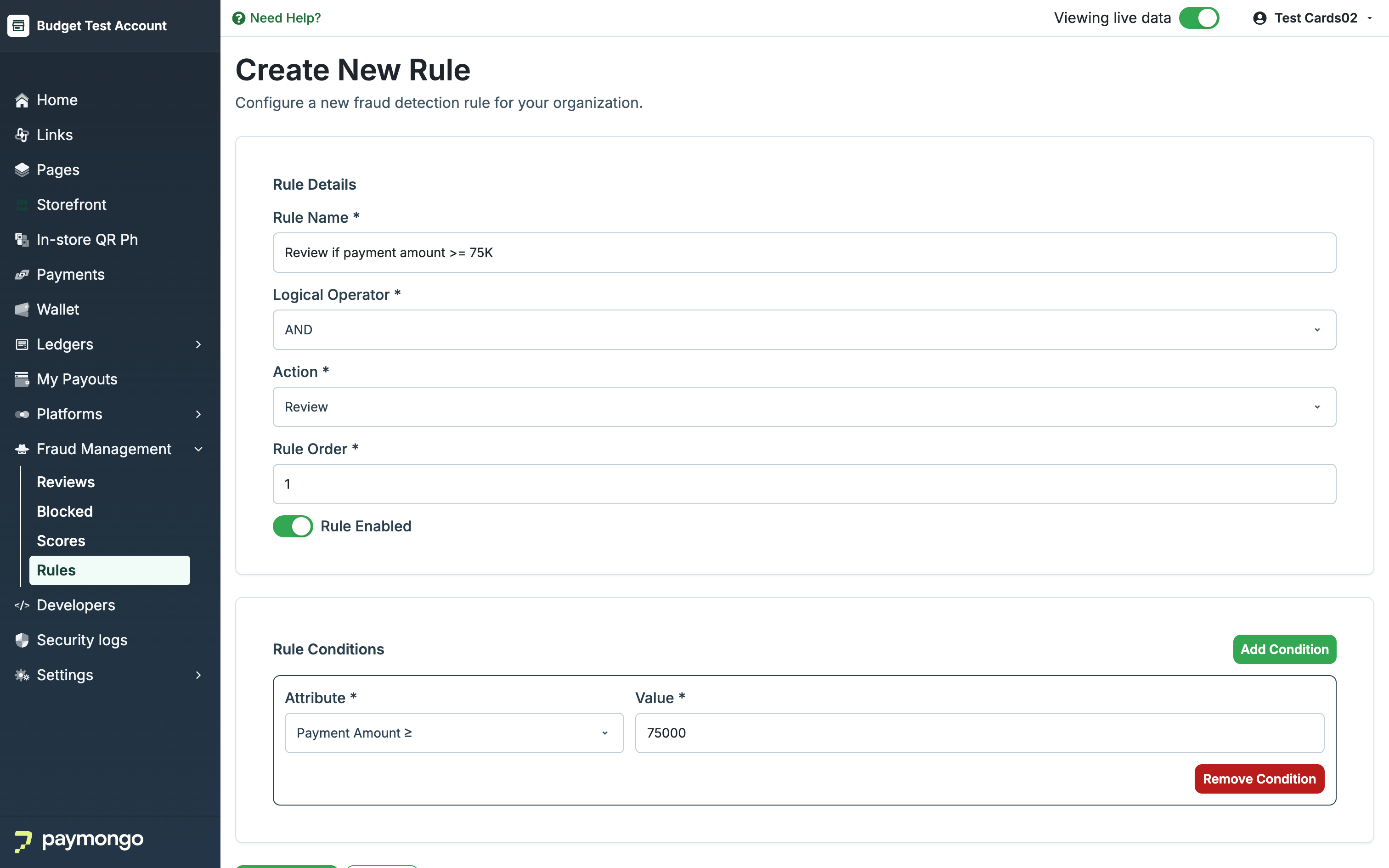 Create a rule