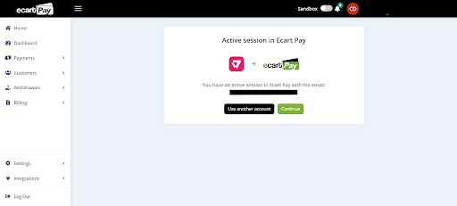Image 6. Linking Ecart Pay and VITEX