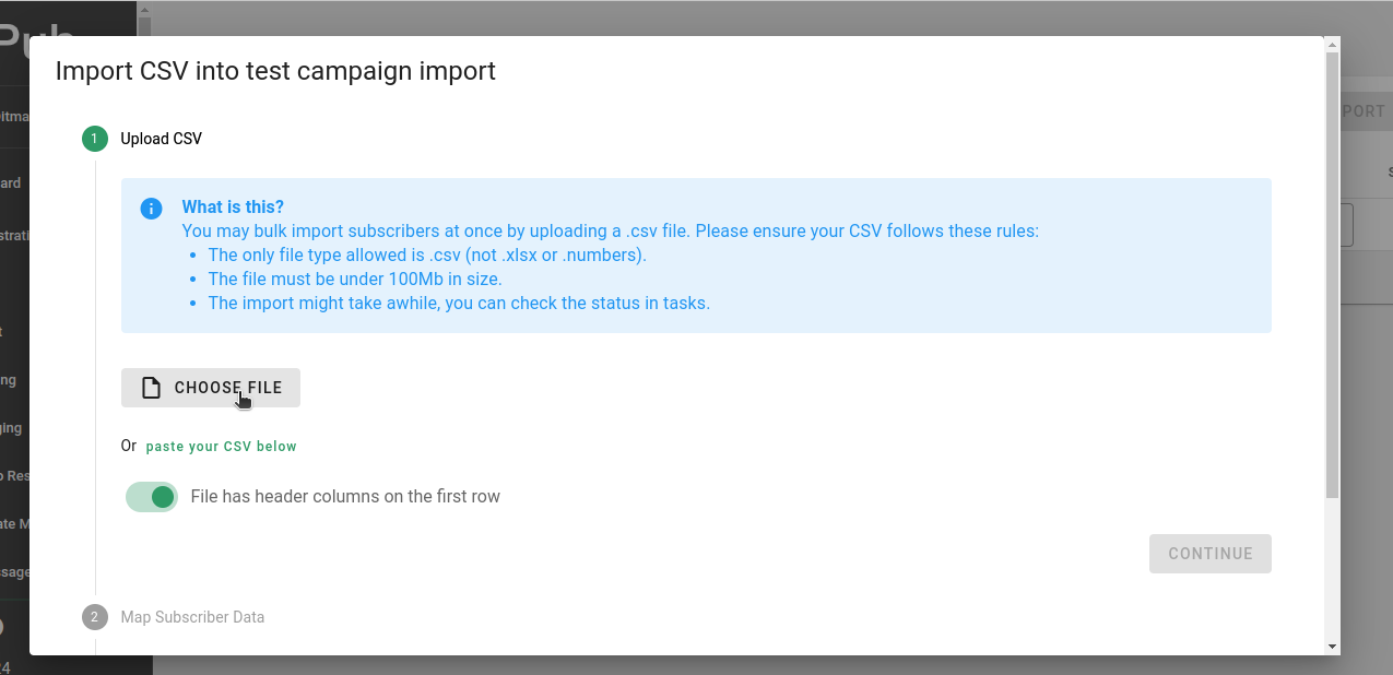 Upload CSV File