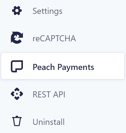 Peach Payments tab.