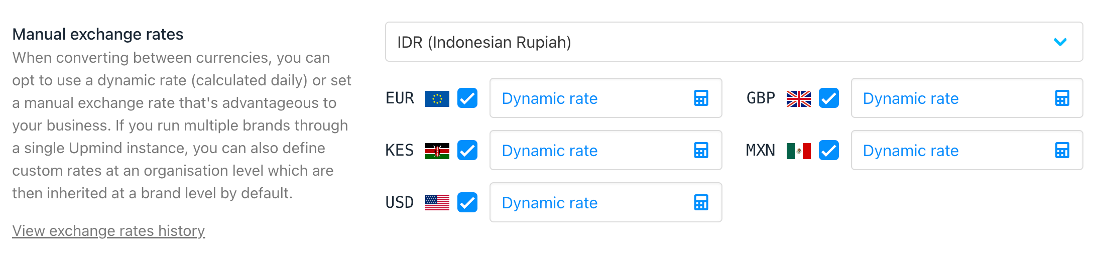 to set exchange rate manually.