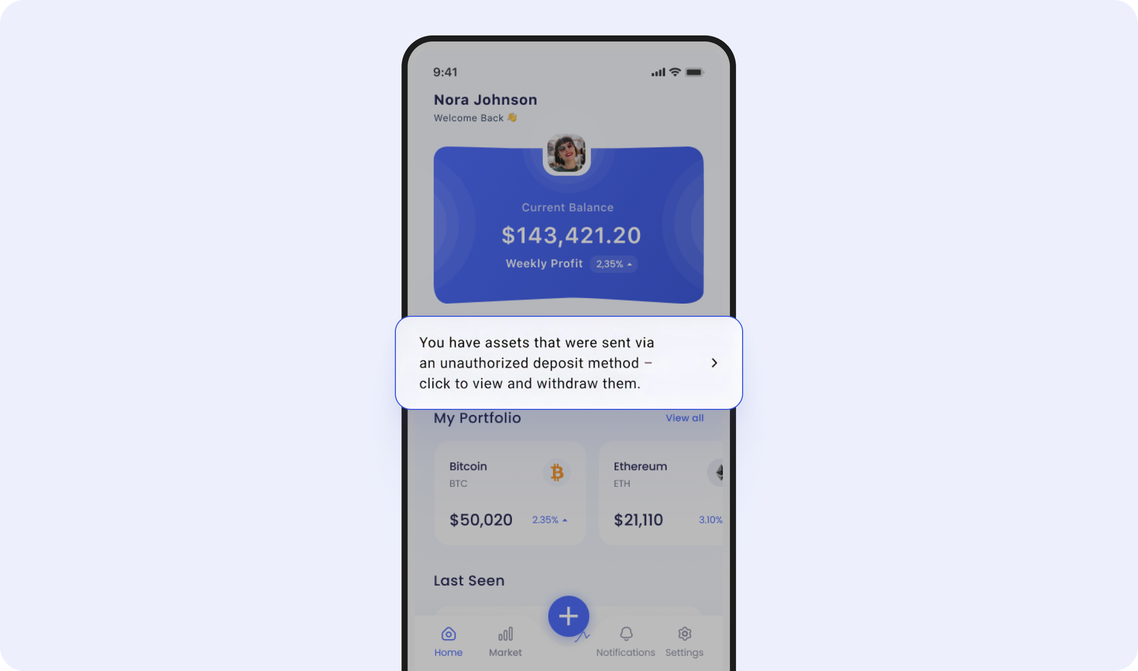 Example front end - see call-to-action banner in the center