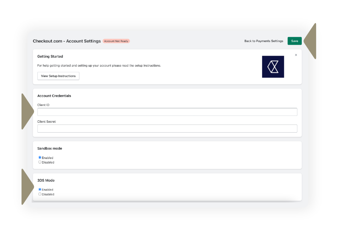 Checkout.com - Account Settings page