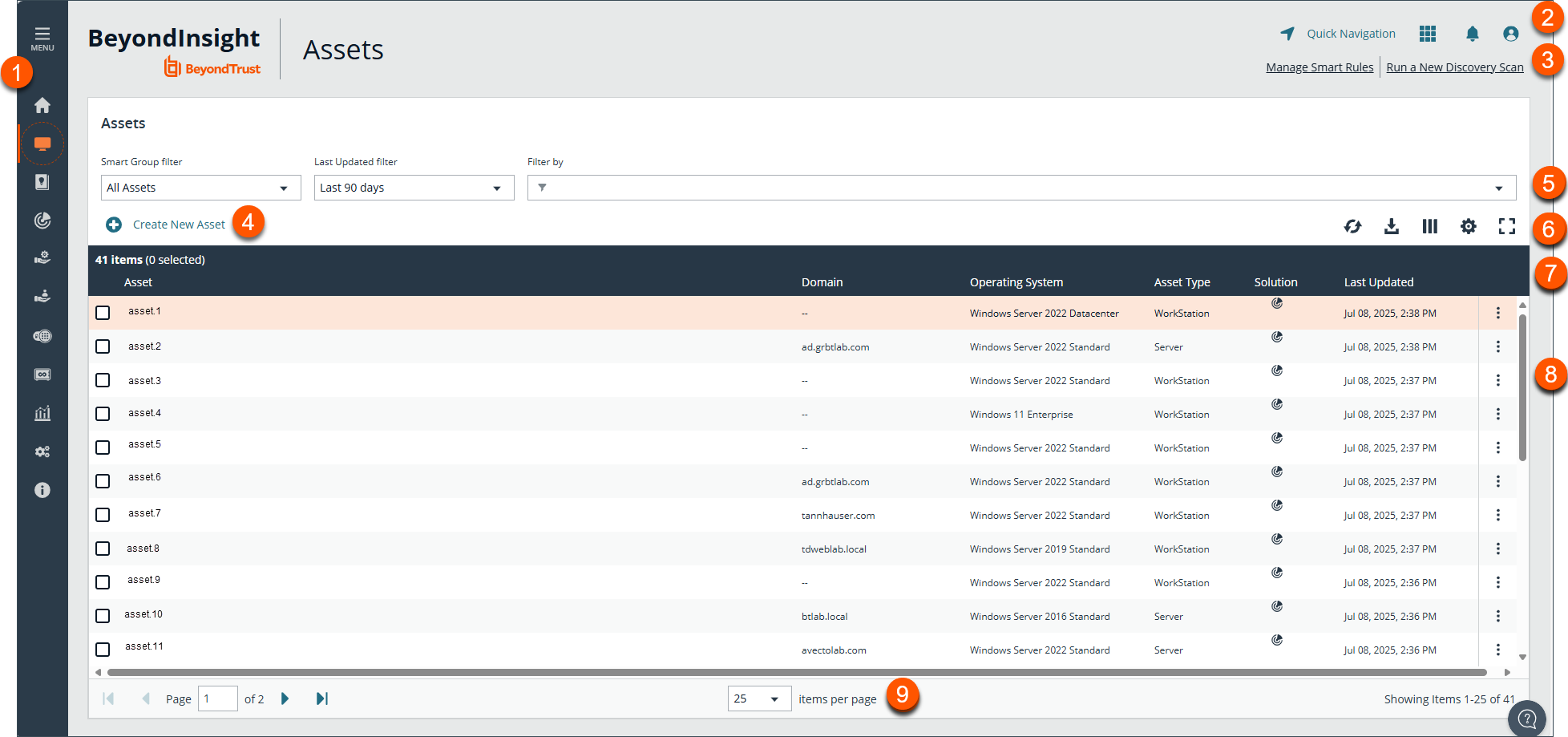 BeyondInsight for Cloud Assets page