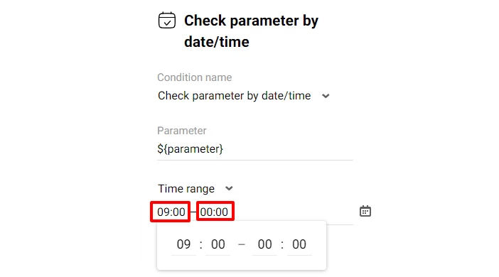 Time range settings