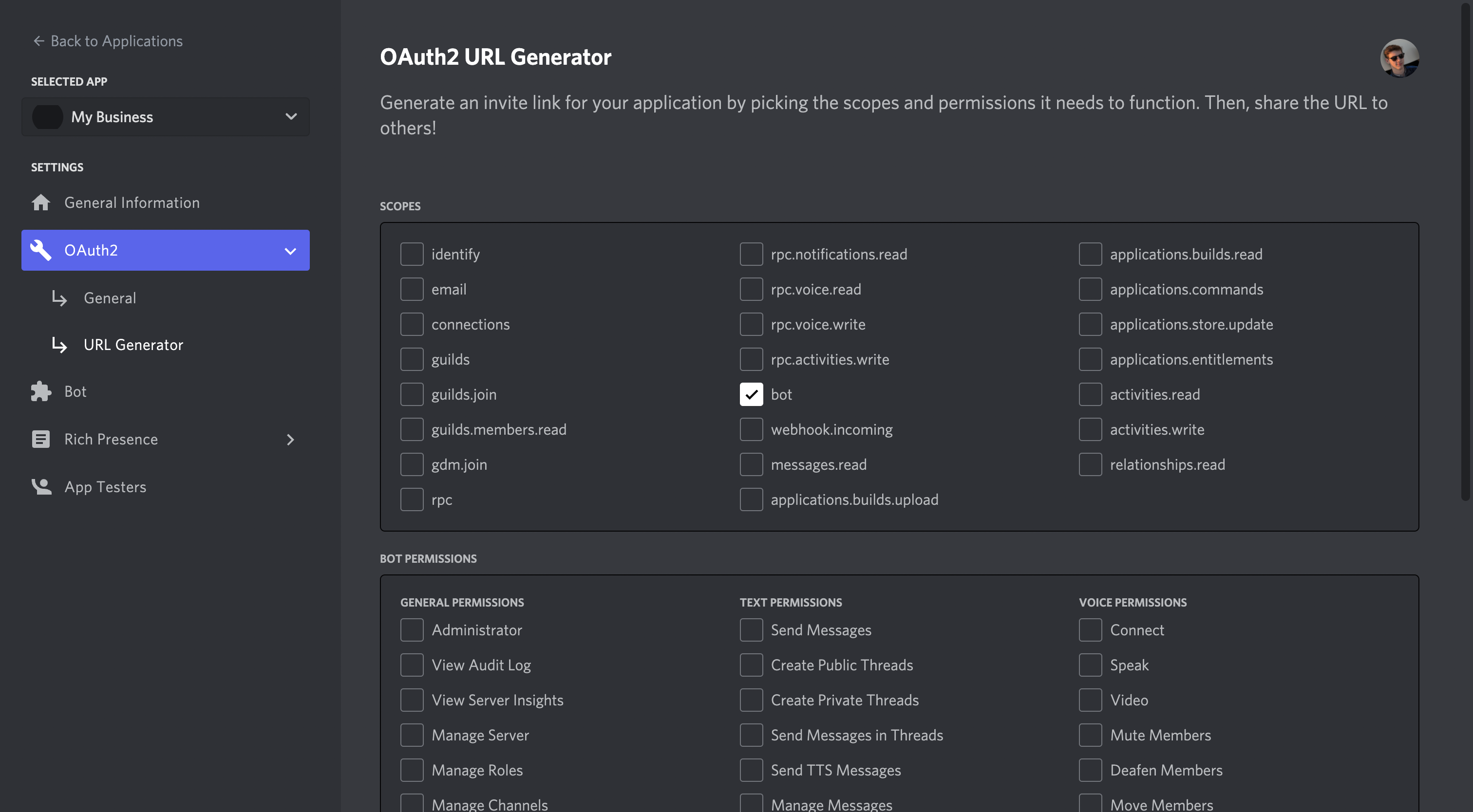Generating the Discord OAuth URL