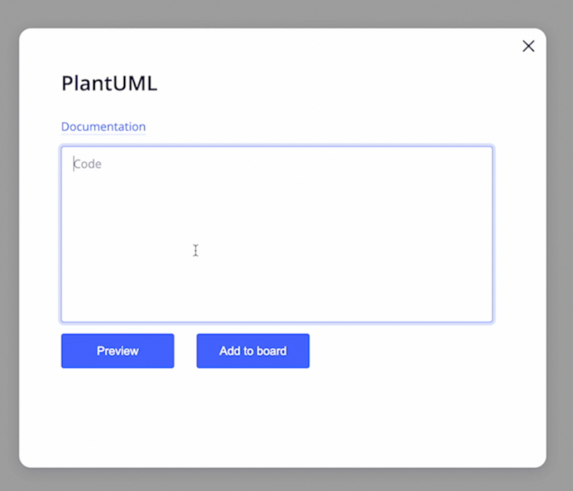 Image for PlantUML code snippet input