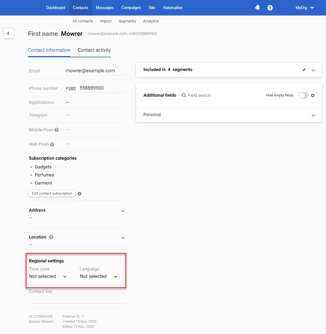 Setting up Regional settings