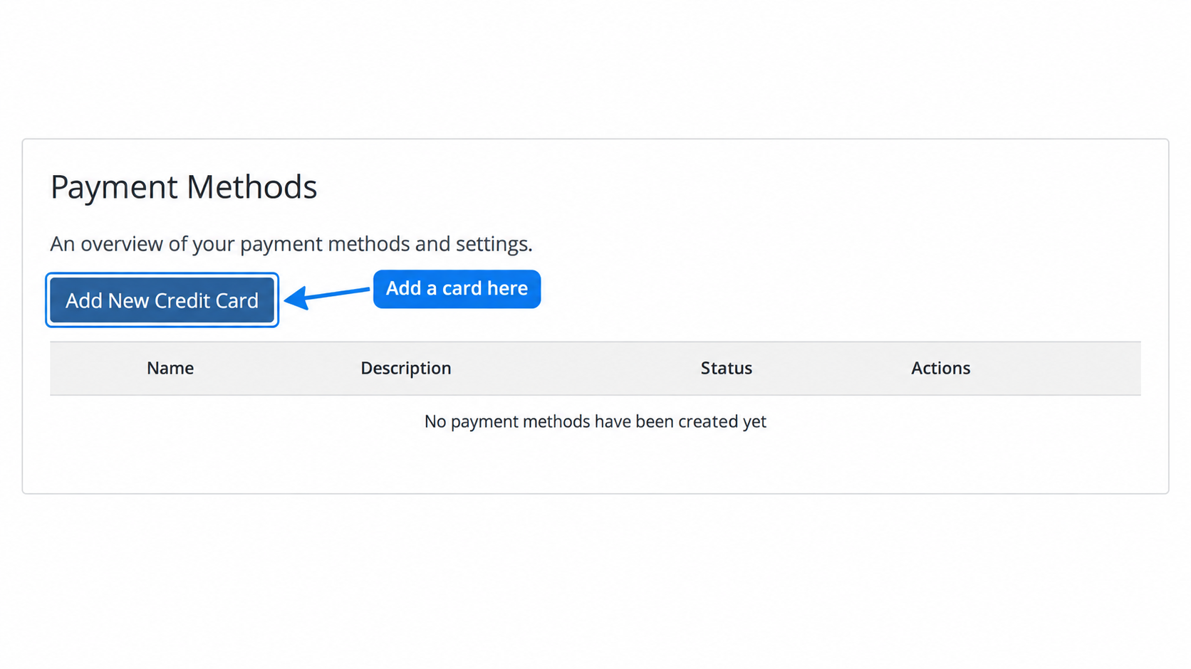 Add a new payment method
