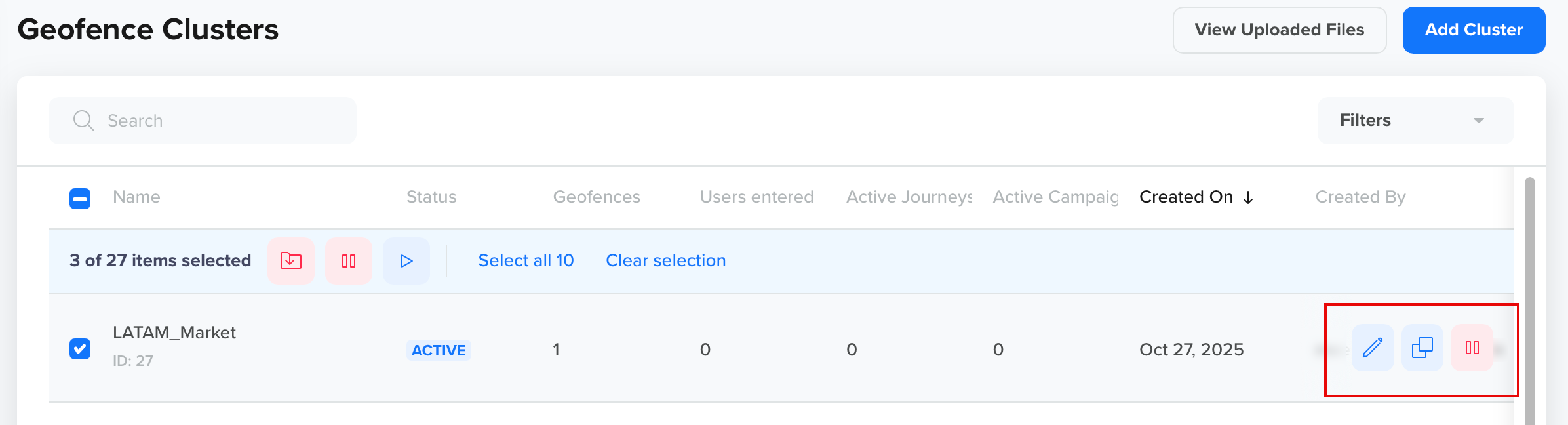 Manage Individual Geofences