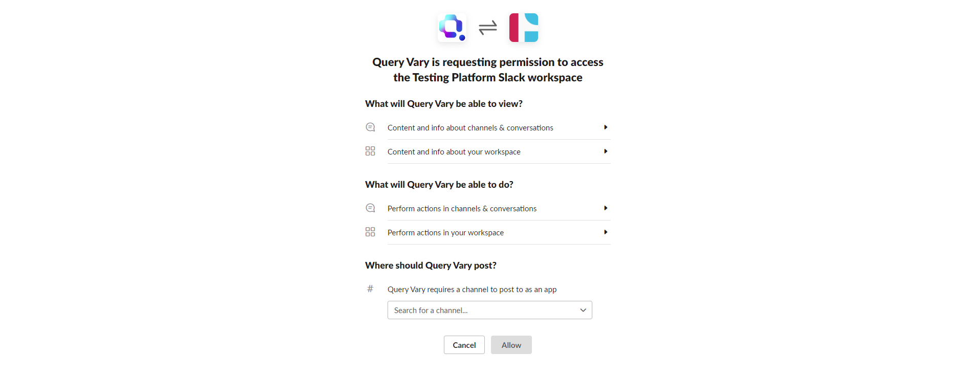 Slack Authentication Screen