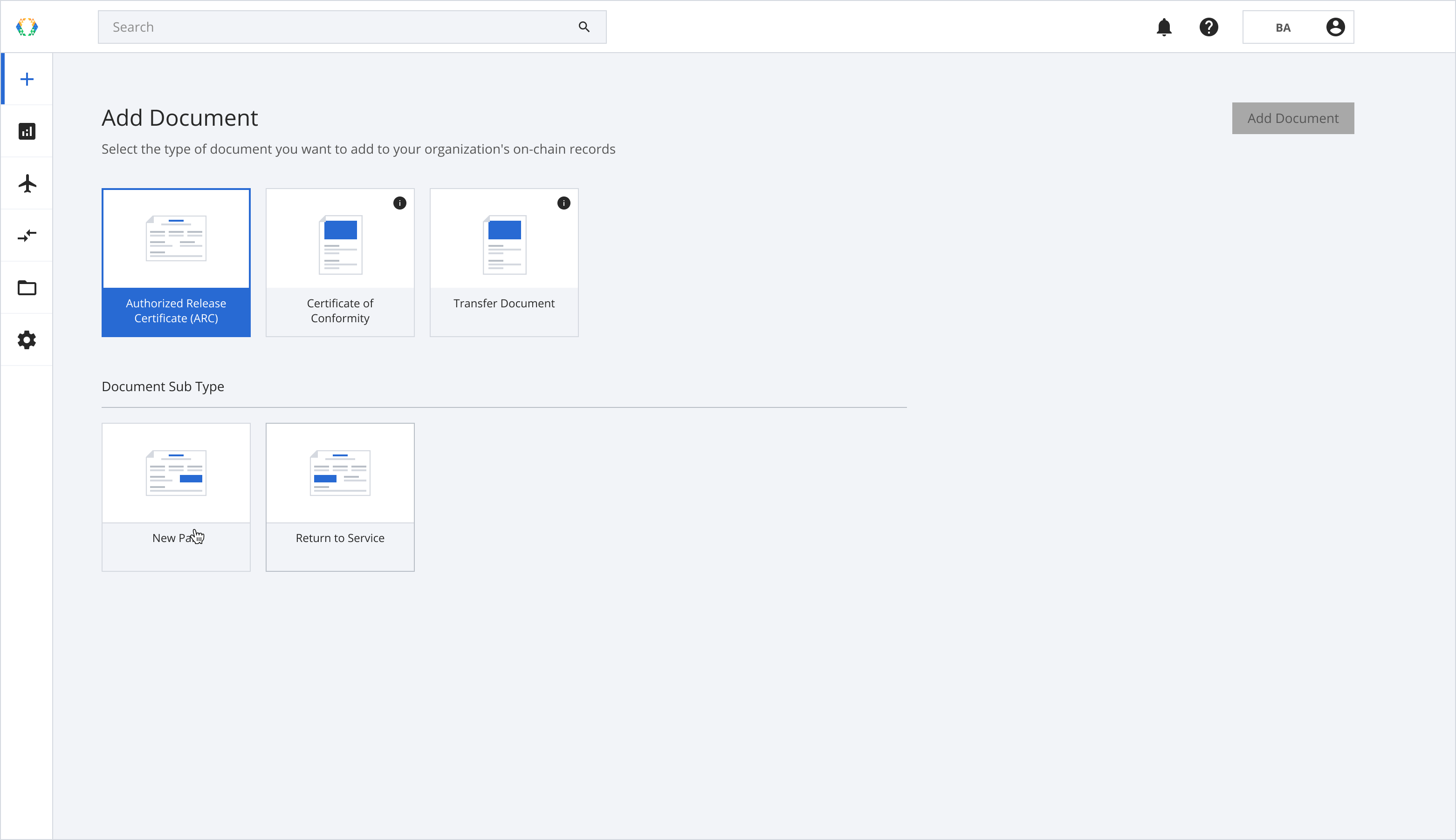 New Part document subtype