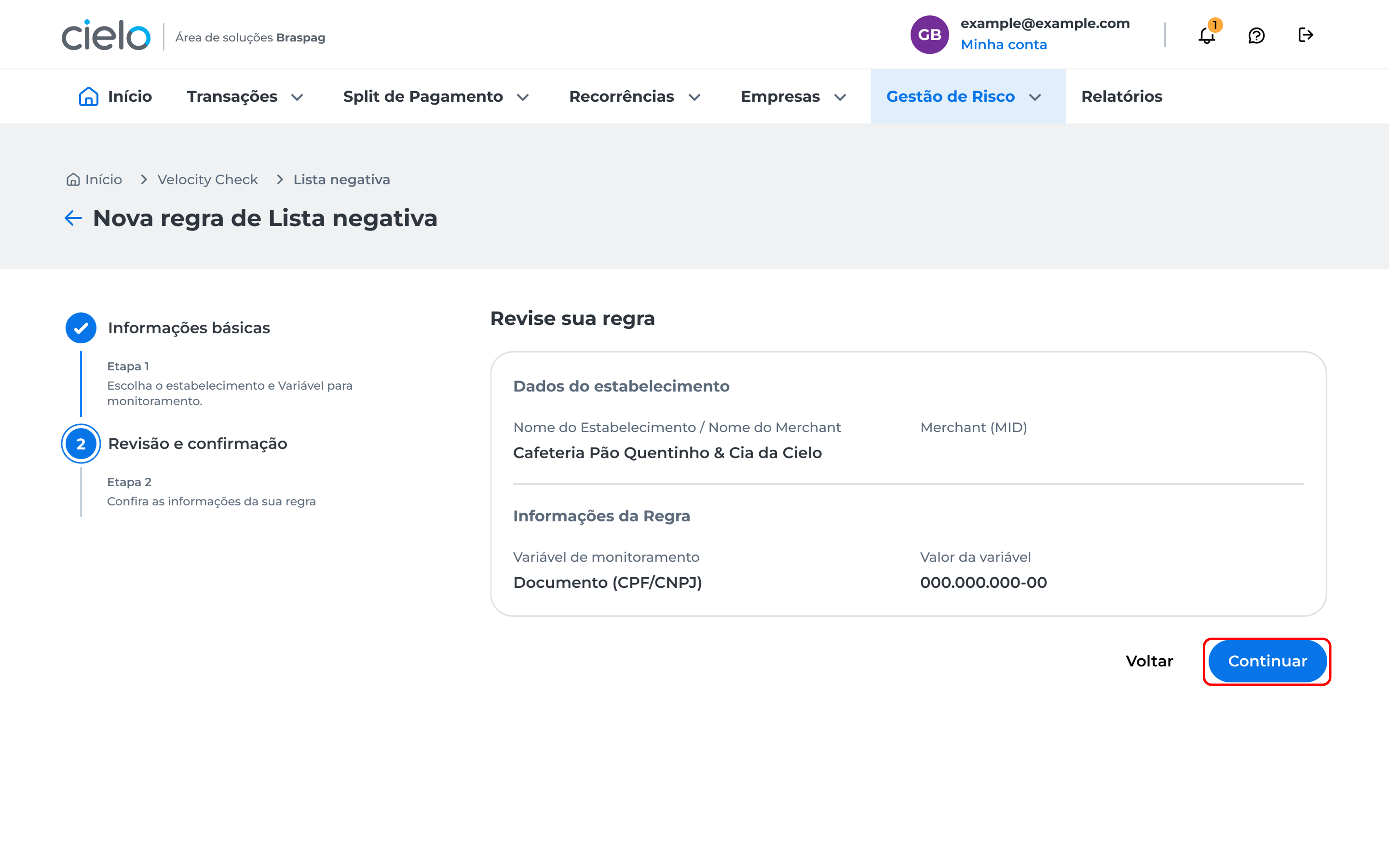 Revisão de confirmação